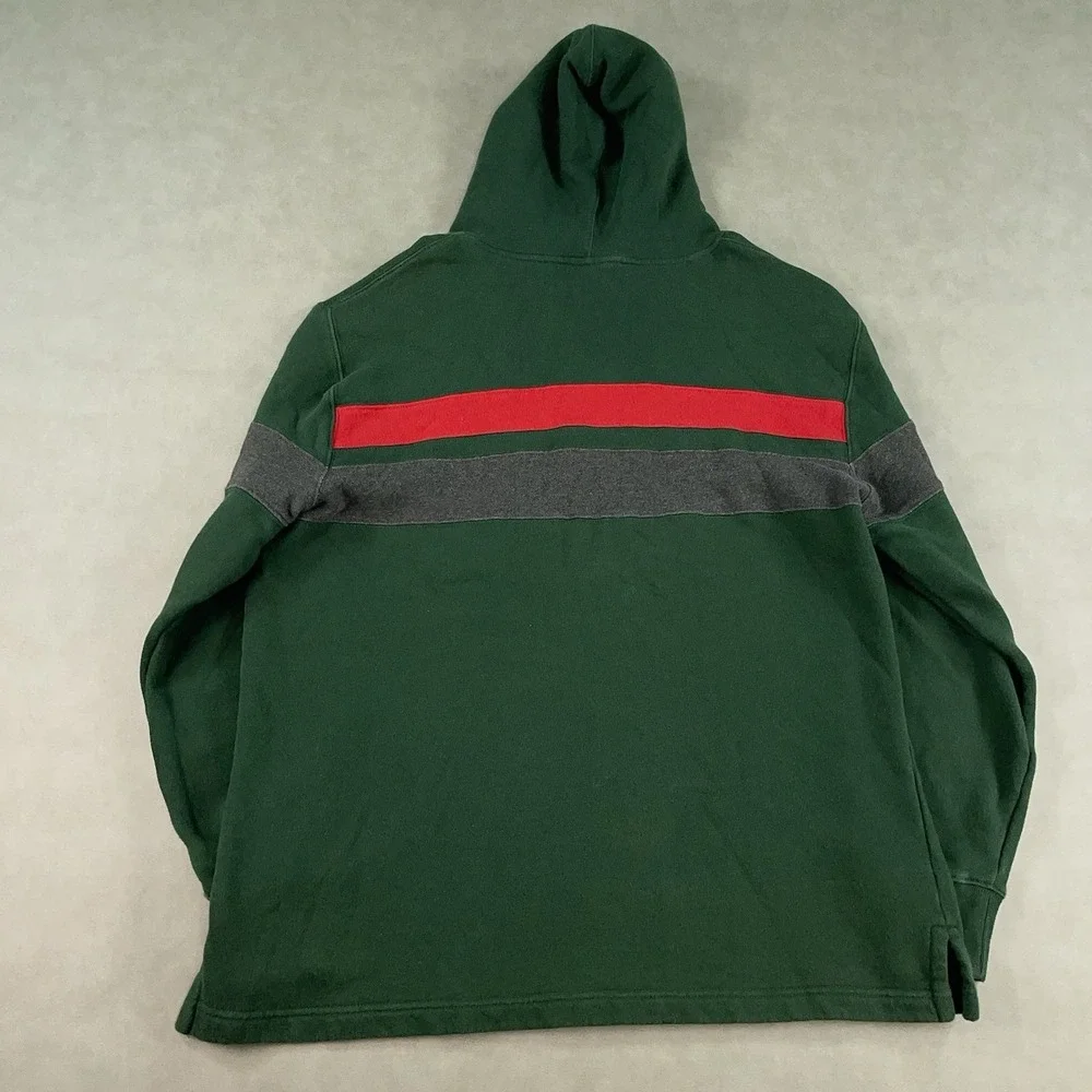 Vintage 90s Polo‎ Ralph Lauren Striped Hoodie Sweatshirt Green Red Mens Size XL
